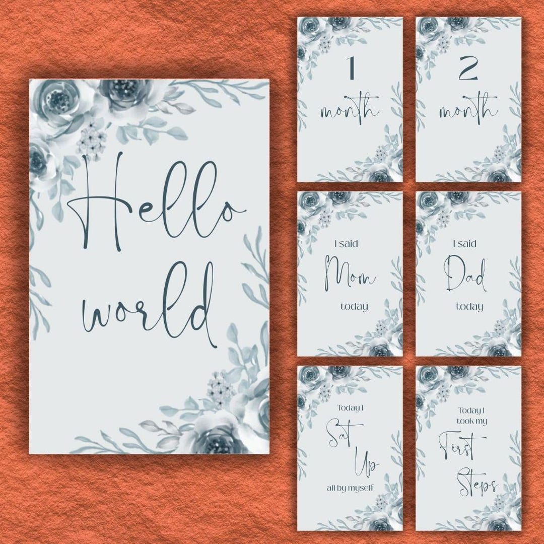 Baby Milestone Cards | Monthly Markers From 1-12 Months, Handprints ...