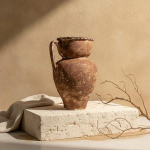 Terracotta Vase 46cm, Handmade Rustic Clay pot, Outdoor Garden Decor, Organic Decor, Unique home decor, wabi-sabi decor
