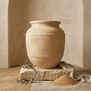 NEUE KOLLEKTION – Terrakottavase 50 cm, handgefertigter rustikaler Tontopf, Gartendekoration, Naturdeko, einzigartige Wohndekoration, Wabi-Sabi-Stil