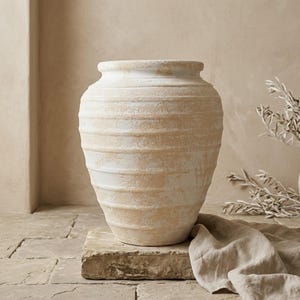 NEW COLLECTION- Organic Shape Terracotta Vase, Handcrafted Clay Pot, Wabi-Sabi Home Decor, Natural Rustic Pottery - 46cm