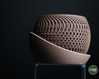Mirage Orchid Planter, Modern Airflow Orchid Pot with Wrap-Around Tray, 3D Printed