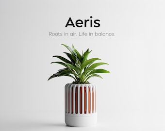 Modern Ribbed Planter with Airflow | Handmade 3D Printed Plant Pot | Orchid Planter