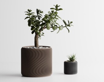 Planter with Wave Texture | Minimalist Indoor Planter | Succulent Pot | Home Decor Gift