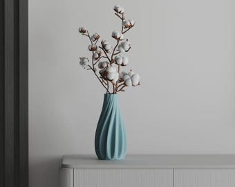 Minimalist 3D Printed Vase, Decorative Flower Vase, Scandinavian Home Decor, Gift for Her