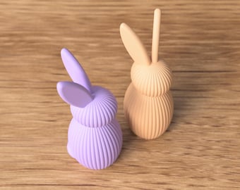 Ribbed Bunny Figurine | Modern Scandinavian Easter Decor, Rabbit Home Accent