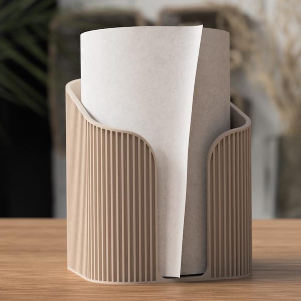Japandi Ribbed Napkin Holder | Modern Minimalist Table Decor | 3D Printed Scandinavian Style
