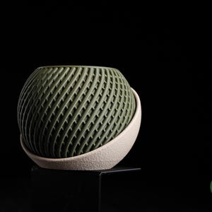 Troia Moderner minimalistischer Übertopf - Geometrischer 3D Gedruckter Blumentopf, einzigartiges erdiges Wohndekor