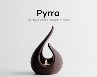 Pyrra Tealight Holder, Modern Flame Sculpture, LED Candle Holder, Contemporary Home Decor