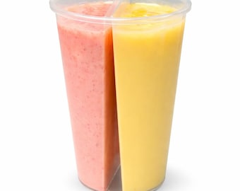 Double Grid Bubble Tea Cups - 700ml Clear Drink Cups with Lids, Pack of 10