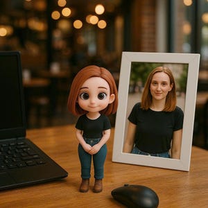 Custom 3D Mini Figure From Photo, Hand-Painted Desk Figurine, Personalized Character