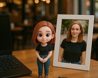 Minifigura 3D personalizada a partir de foto, figura de escritorio pintada a mano, personaje personalizado