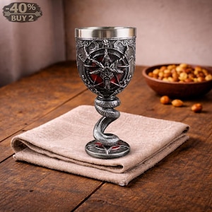 Baphomet Goblet | Gothic Wine Chalice, Fantasy Barware, Halloween Gift, Festival Decor
