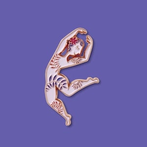 Tiny Dancer Soft Enamel Lapel Pin Figural Dancing Woman Plant Lady