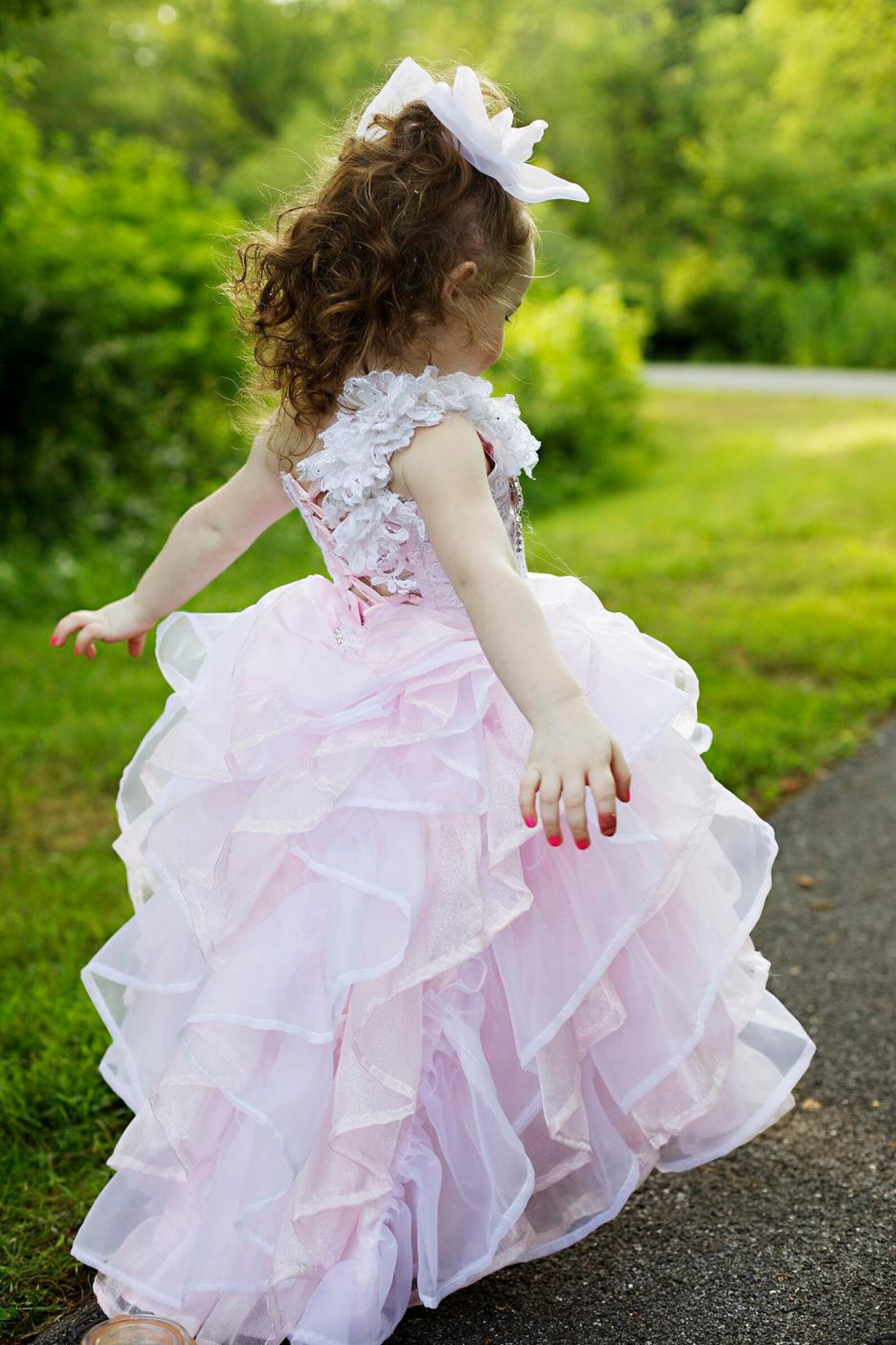 Pink and White Ruffle Dress Etsy