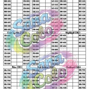 May include: A product chart for gel nail polish colors, featuring various shades categorized as Colorful Black, Lipstick Color, Dopamine, Color of Skin, Blue, Red Yellow, and Maillard. Each color is identified by a unique code.