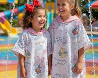 Fantasia Mickey Kids Hooded Towel, Magic Park Beach Poncho, Coquette Disney Pool Towel, Kids Beach Towel, Bath Swim Towel