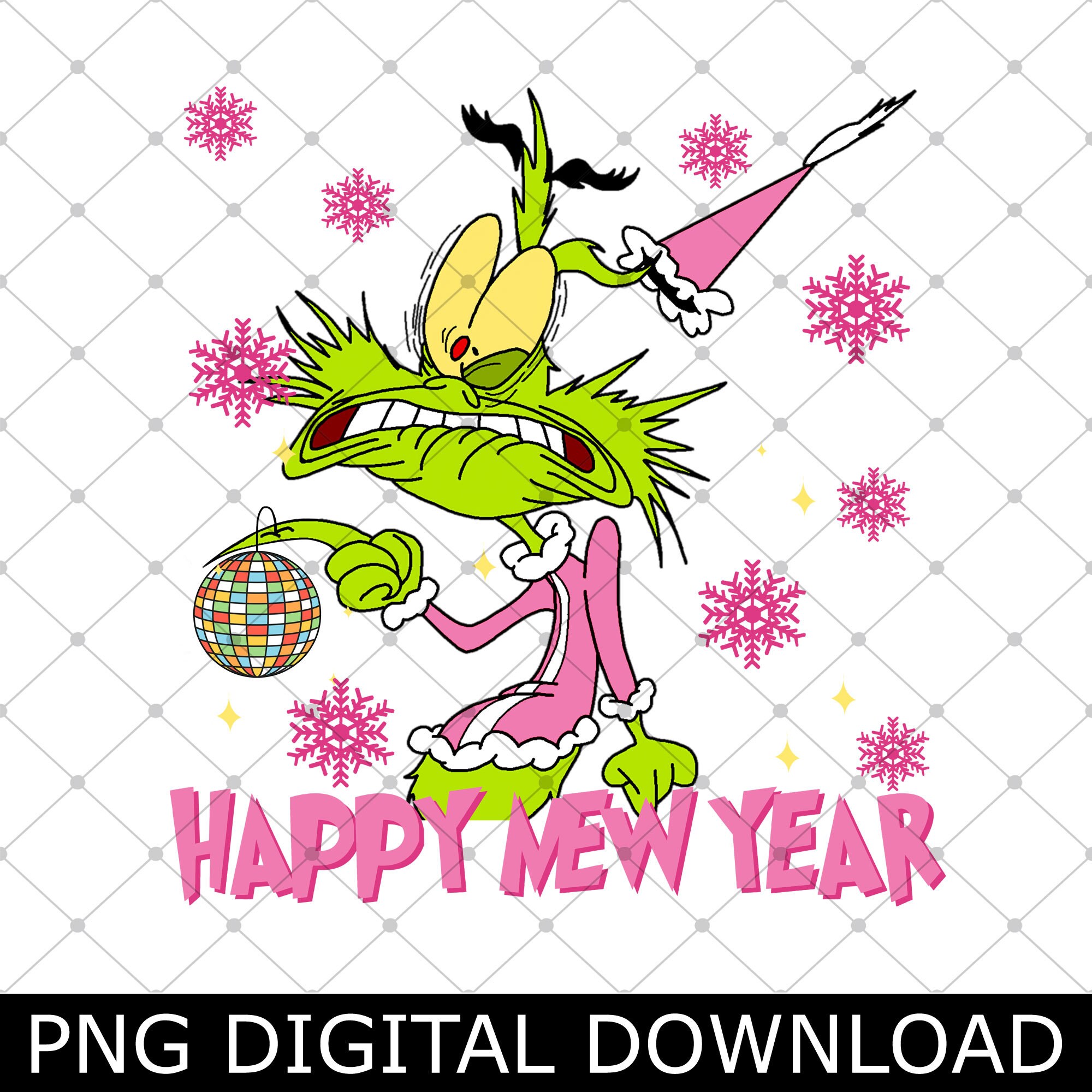 Grinch Happy New Year 2024 Png Grinchy New Year Png Grinch Etsy