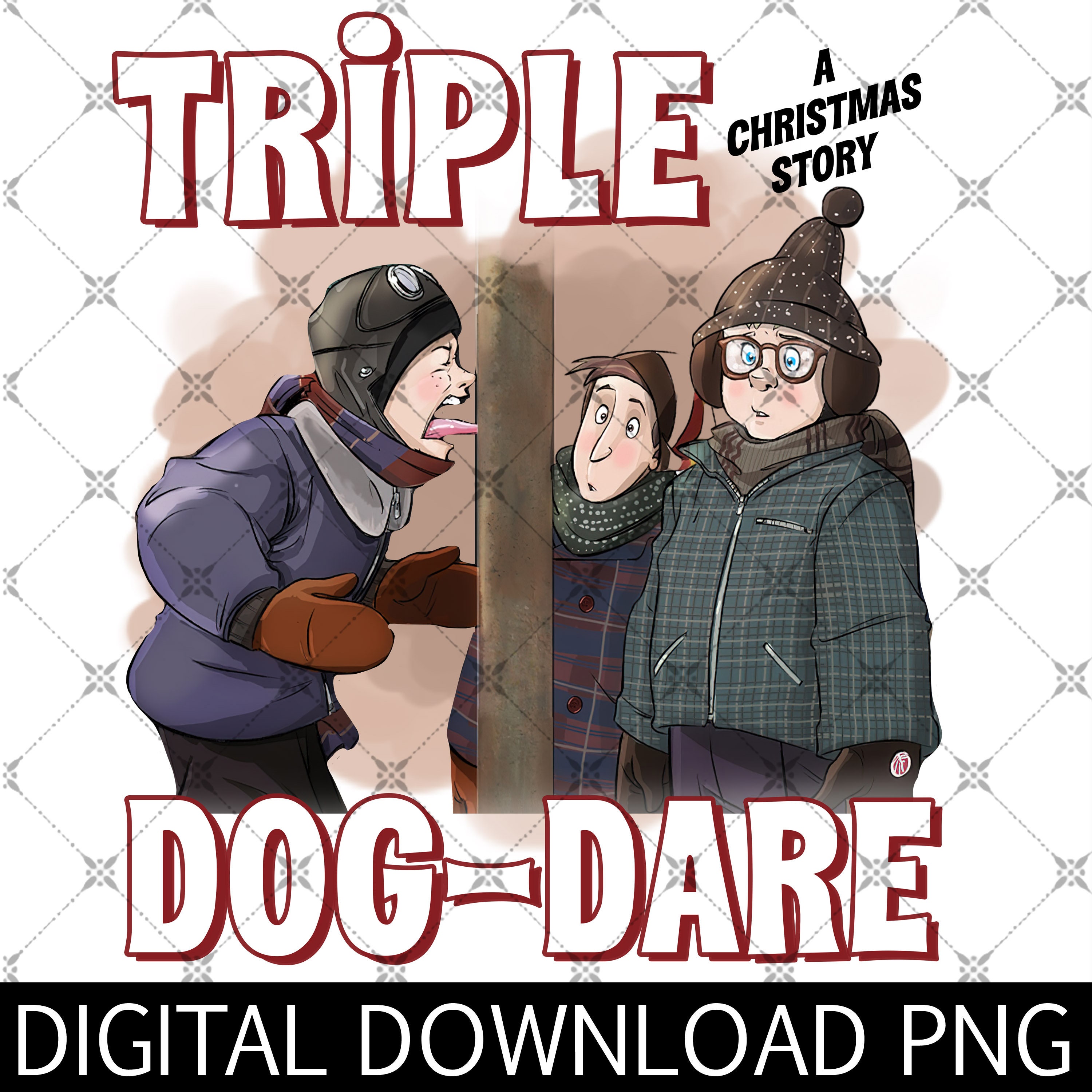 Christmas Story Vintage Png, Triple Dog Dare Scene Movie Png, Ralphie