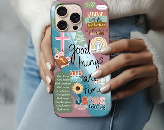 Funda para teléfono con diseño de pegatinas cristianas, funda para iPhone con la fe de Jesús, regalo para chicas adolescentes.
