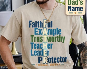 Camiseta personalizada con el acrónimo de Padre, camiseta personalizada con el nombre de papá, ropa protectora de ejemplo fiel