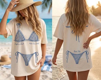 Personalized Bikini Beach Bach Shirt, Custom Bride Tribe Bachelorette Tee