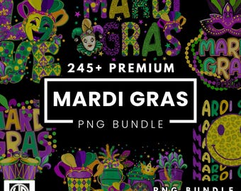 245+ Mardi Gras PNG Bundle: Masks, Fleur De Lis, Carnival Clipart (Digital Download)