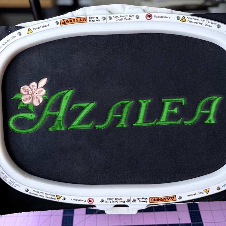 April Azalea Script Azalea Flower Machine Embroidery Design File - Etsy