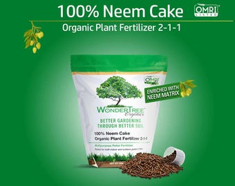 WonderTree Organics 100% Neem Cake 2-1-1, All Natural Organic Plant Food (4 lbs)