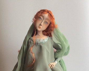 Art doll OOAK OOAK art doll Paperclay doll Handmade doll Home decor Collecting doll Air dry clay doll Decotative doll Interior doll