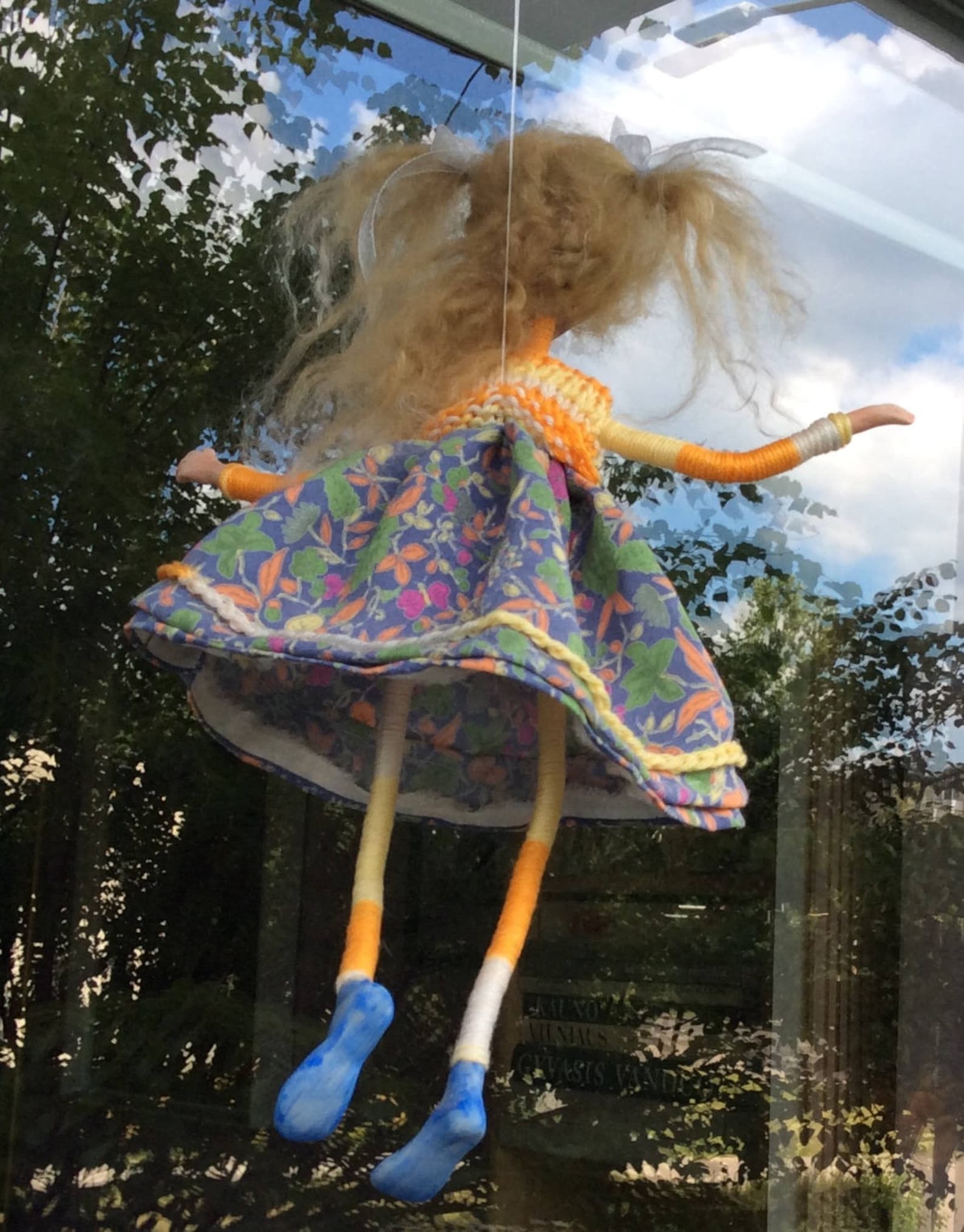 Hanging Art Doll OOAK Handmade Paperclay Doll Wall or Window Etsy