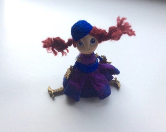 Miniature doll brooch  Brooch doll   Doll brooch  Handmade brooch  Primitive doll brooch  Brooch girl  Fanny doll brooch  OOAK Brooch