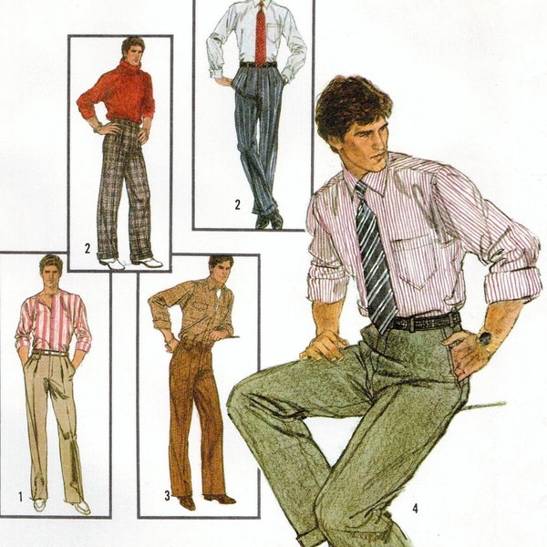 Vintage two-pleat slacks for men, size W33 unclear navy blue type Vintage Second Hand
