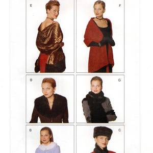 Size S M L Shawl, Hat, Collar & Cuffs, Faux Fur Options, Uncut Sewing Pattern