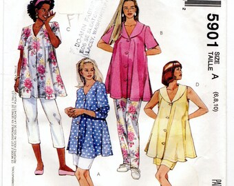 Size 6-10 Vintage Maternity Tops, Skirt, Pants, Capri & Shorts, Unused Sewing Pattern
