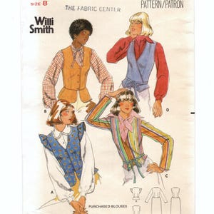 Size 8 Willi Smith Vests, Vintage 70s Uncut Sewing Pattern