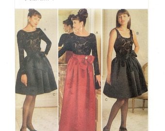 Size 14-18 Elegant Tops & Skirts w/ Petticoat and Sash , Uncut Sewing Pattern