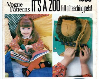 Vogue Zoo Teaching Book, w/ Skill Building Tools to Button, Snap, Zip, Tie & More, Uncut Sewing Pattern