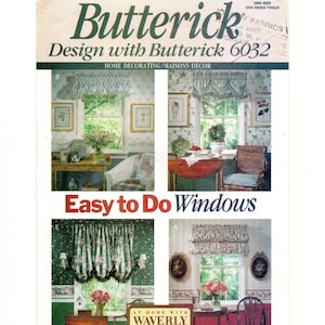 Window Treatments: Detailed Instruction for Shades, Valances & Curtains w/ Tie Backs, Uncut Sewing Pattern