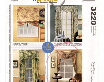 Roman Shade, Swag, Valances & Drapery Side Panels, Fast and Easy Window Treatments, Uncut Sewing Pattern