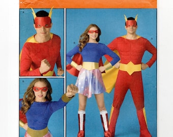Disfraces de superhéroe DIY para hombre y mujer, tallas 8-18, patrón de costura sin cortar