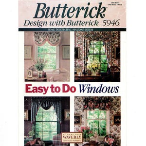 Valances, Jabot & Curtain Panels, Window Sizes 36-90", Waverly Sponsored Uncut Sewing Pattern