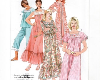 Size XS-M Robe w/ Nightgown in 2 Lengths & Pajamas, Uncut Sewing Pattern
