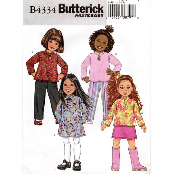 KIDS SALE: Size 2-5 Girls Skirt & Pants, Stretch Knits Tops and Dress w/ Long Sleeves, Uncut Sewing Pattern Rated Fast and Easy