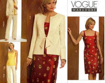 Size 12-16 Lined Jacket w/ Top, Dress, Skirt & Pants, Pre-Cut Vogue Sewing Pattern