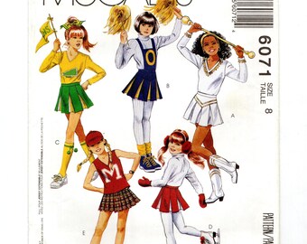 Uniformes de animadoras, patinadoras y animadoras para niñas, talla 8, conjuntos de 2 piezas con bragas, patrón de costura sin cortar