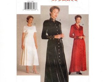 Size 6-8-10 Front Buttoned or Back Zipped Dresses, Sleeve, Length & Trim Options, Uncut Sewing Pattern, Vogue Creative Clothing