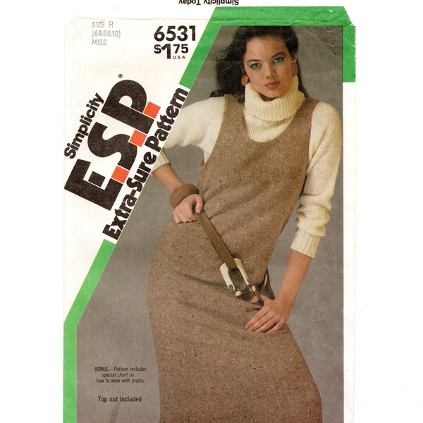 Size 6 8 10 Vintage Jumper, Pullover, Loose Fitting, Uncut Sewing Pattern