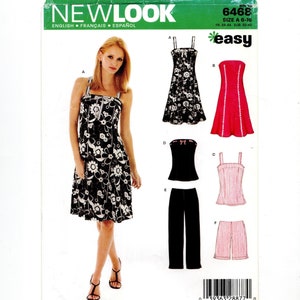 Size 6-16 Sundress & Tops w/ Shoulder Straps or Strapless + Shorts and Pants, Pre-Cut Sewing Pattern