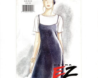 Size 6-12 Layered Jumper + Short Sleeve Dress, Uncut Sewing Pattern, 90s Vogue