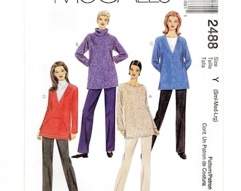 Size S-M-L Tunics w/ Neckline Options + Elastic Waist Pants, Uncut Sewing Pattern